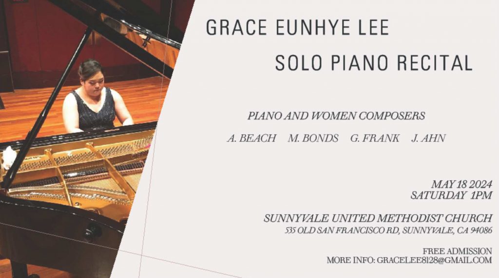 solo piano recital by Grace Eunhye Lee on May 18