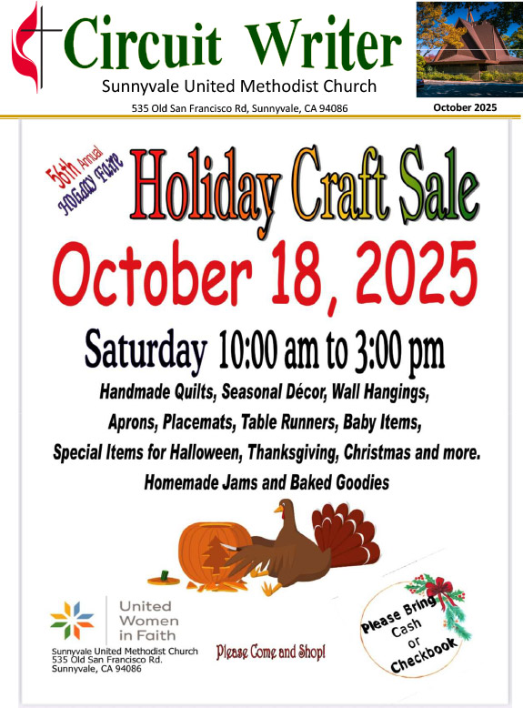 cover of the October 2025 newsletter featuring the holiday craft sale on october 18