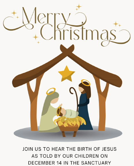 Childrens Christmas pageant on December 14