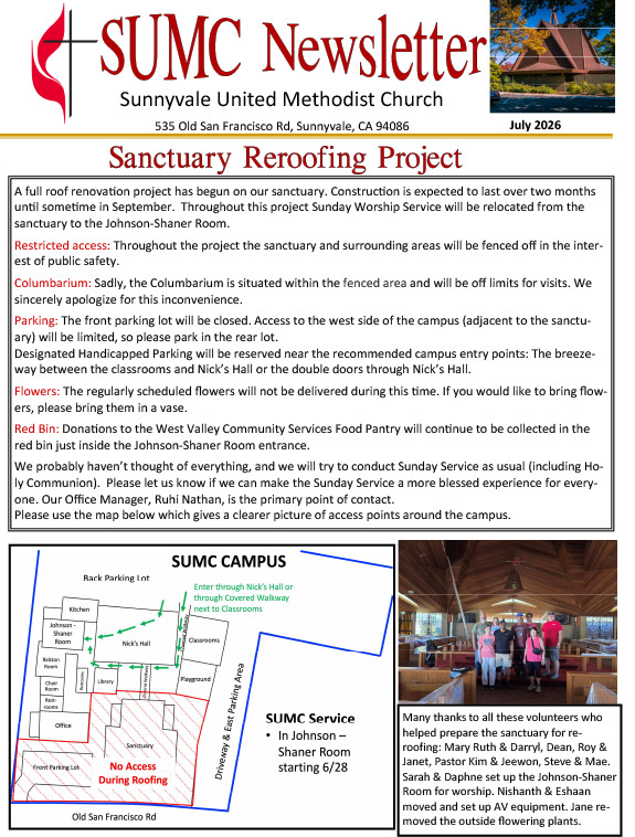 july-2026 cover of the June 2026 newsletter featuring Vacation Bible School and other summer events